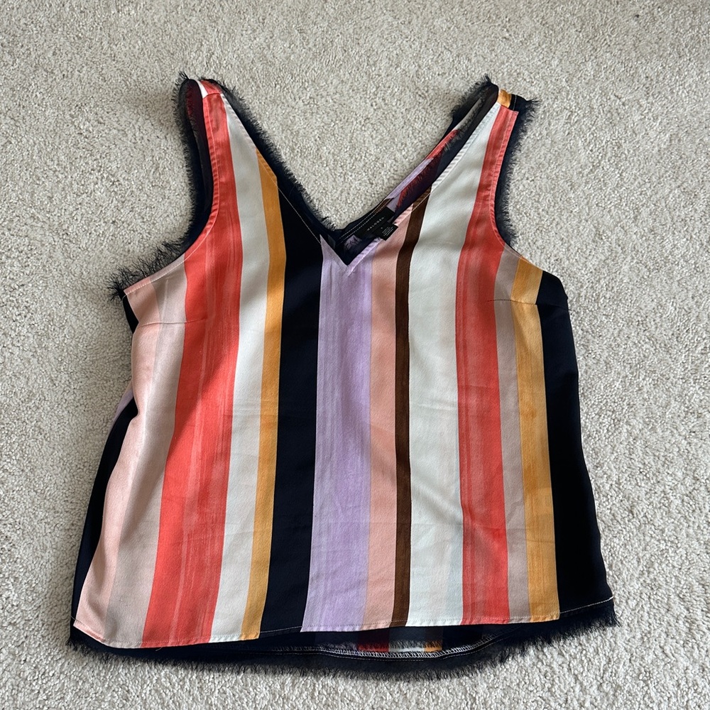 Halogen Multicolor Striped Tank Top